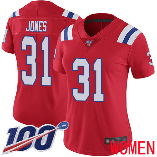 New England Patriots Football #31 100th Limited Red Women Jonathan Jones Alternate NFL Jersey->youth nfl jersey->Youth Jersey